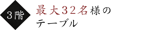 3階 最大36名様のテーブル