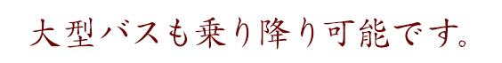 大型バスも乗り降り可能です。